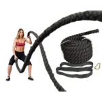 1.26 inch 30ft Battle Rope for Heavy Duty Workout Training – Black