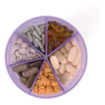 6 Large Compartments, 30-Day Vitamin Storage