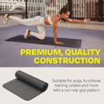 Non-Slip Exercise Yoga Mat, Black, 72″ x 24″