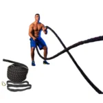 1.26 inch 30ft Battle Rope for Heavy Duty Workout Training – Black